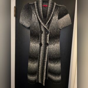 Gray Double-Breasted Short Sleeve Sweater - Small